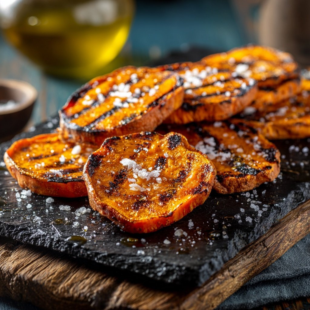 Gegrillte Süßkartoffel Scheiben