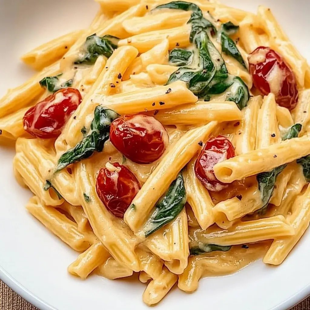 Köstliche Spinat-Tomaten-Pasta