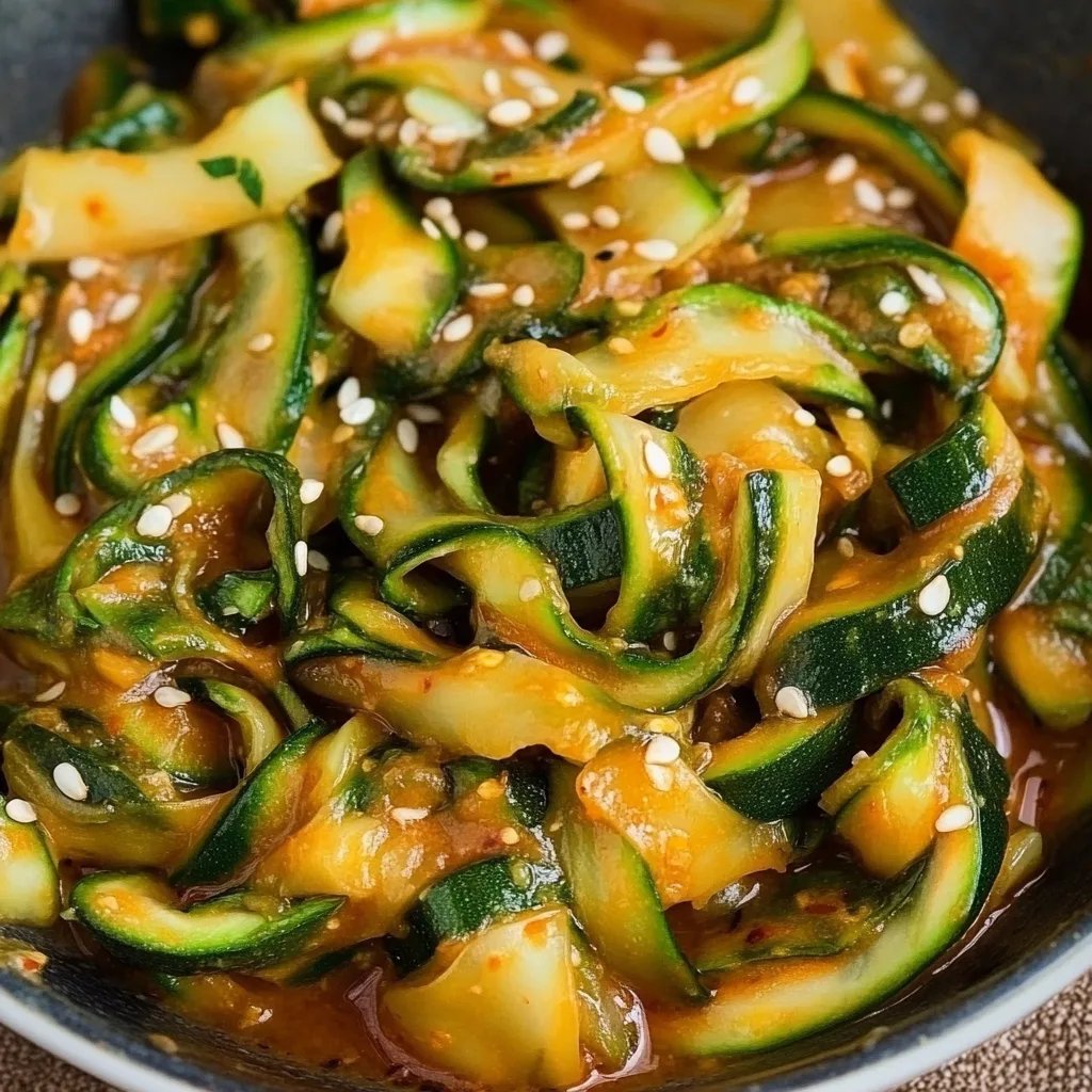 Scharfe chinesische Zucchini-Nudeln mit Knoblauch