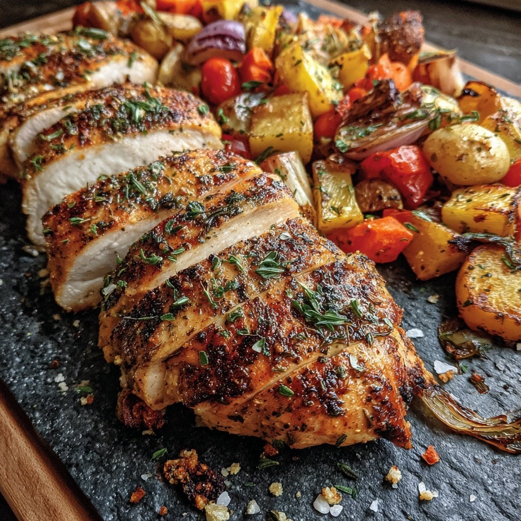 Kalorienarme Hähnchenbrust Mit Ofengemüse