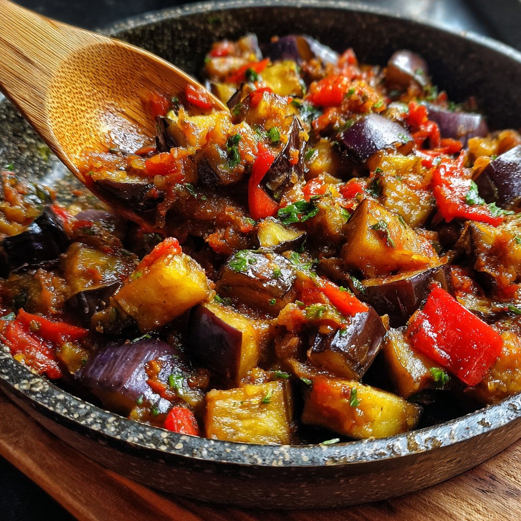Auberginenpfanne pikant