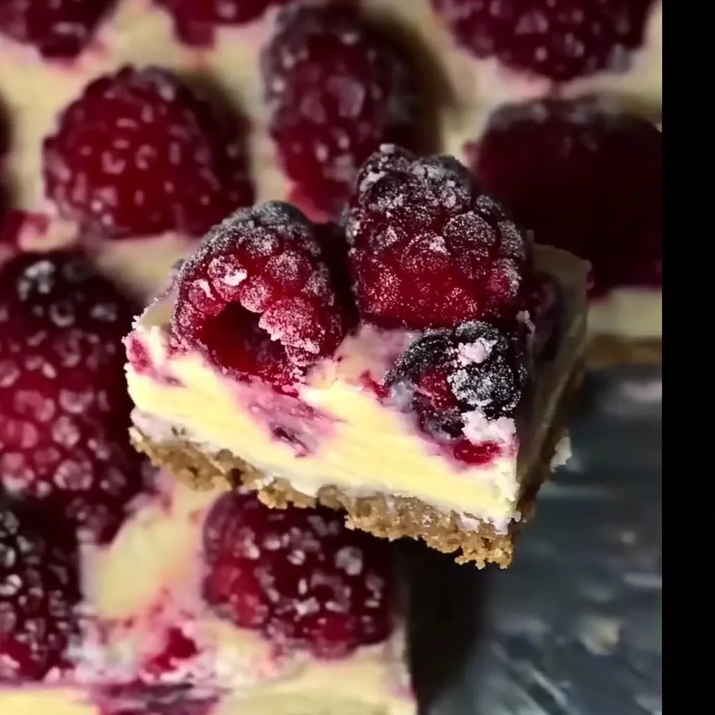 Gesunde Himbeer-Käsekuchen-Riegel