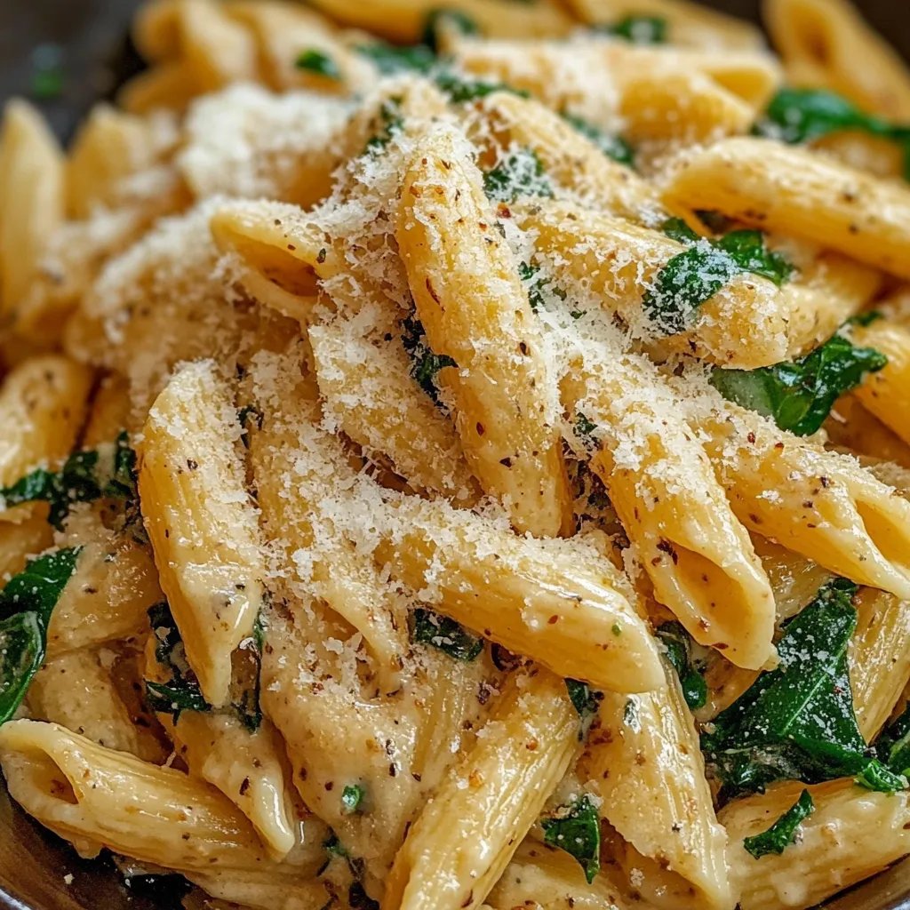 Einfache Hähnchen-Pasta mit Knoblauch und Parmesan