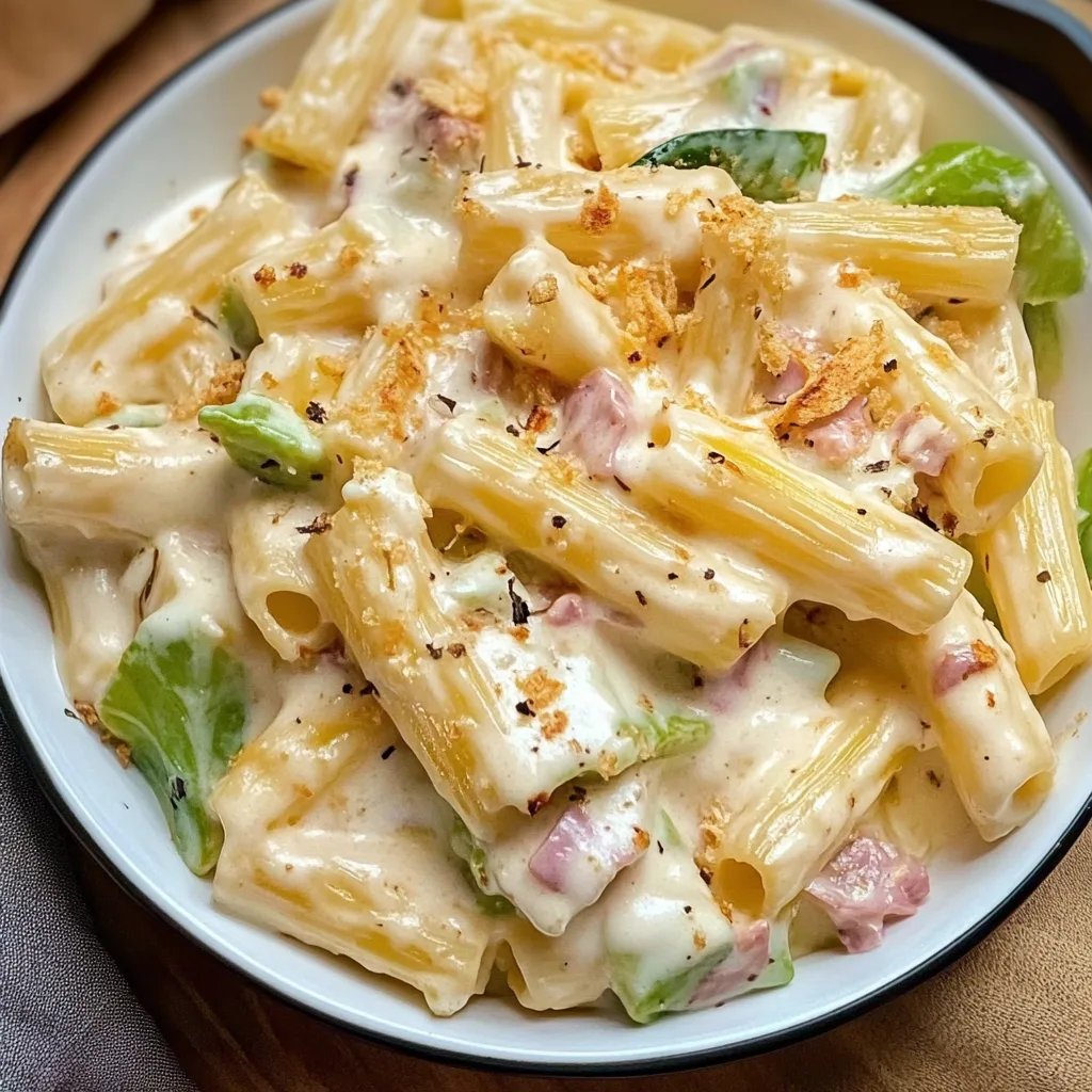Käse Lauch Creme Rigatoni
