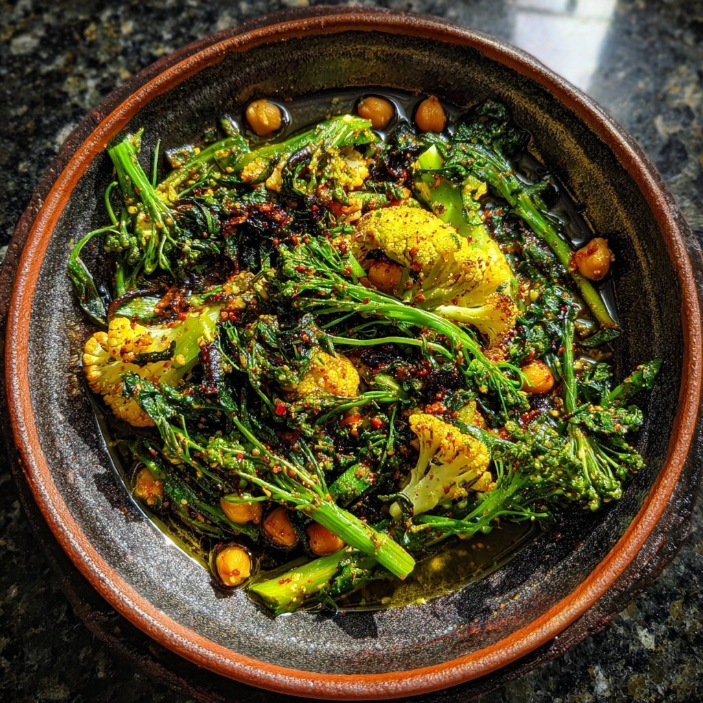 Blumenkohl Pfanne Mit Kichererbsen